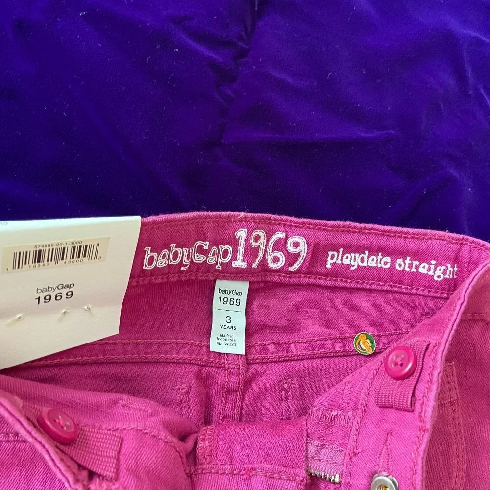 Gap Baby Denim Jeans Pink Stretch 3 Years